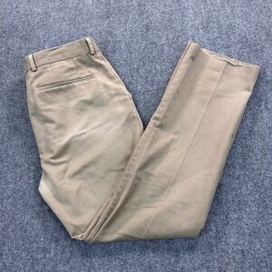 Charles Tyrwhitt Slim Fit Pleated Non-Iron Pants Men's 32x30 Classic Khaki Beige